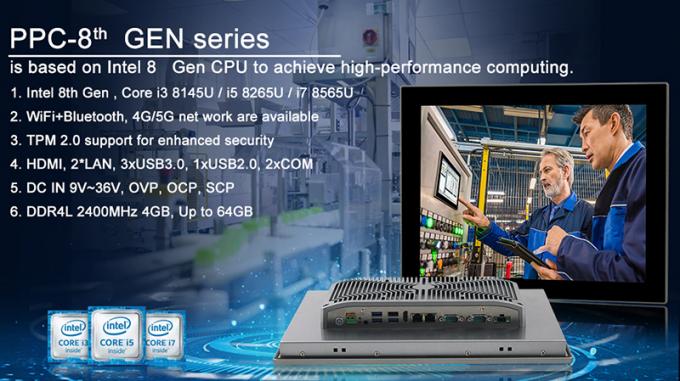 QYT actualizó la PC integrada multifuncional del panel las 8vas PPC-series de la GEN