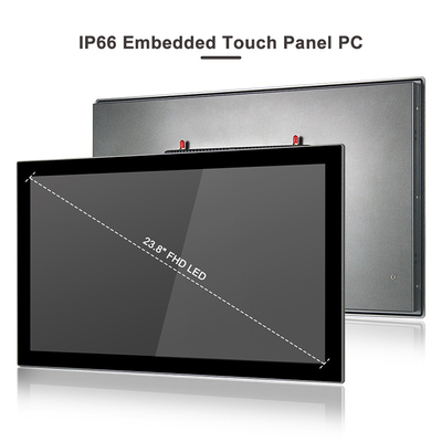 La PC industrial Fanless del panel táctil se dobla Lan Pc Vesa Mount 24&quot; 1920 x 1080