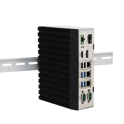 El ordenador industrial integrado rugoso J6412 se dobla soporte del carril del estruendo de Lan Quad Core Windows 10