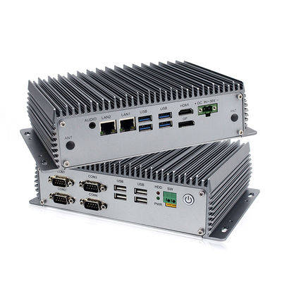 Intel I5 integró el mini ordenador industrial Fanless de la PC se dobla puerto de COM de Lan With Rs 232