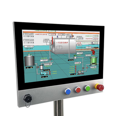 I3 I5 I7 botón de reinicio industrial Fanless del frente USB de la PC del panel táctil de 15,6 pulgadas