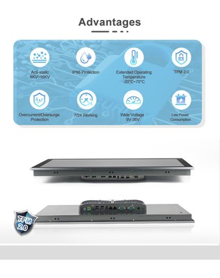 El frente IP65 integró el ordenador impermeable de la pantalla táctil de la pulgada FHD LED de la PC 24 del panel
