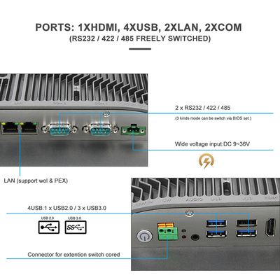 PC a prueba de polvo del panel IP65 del panel capacitivo impermeable 1920X1080 HDMI HMI de la pantalla táctil