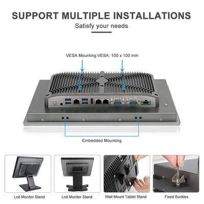 13.3&quot; LCD Intel J6412 Industrial HMI PC con pantalla táctil montada en panel con 2 RS485