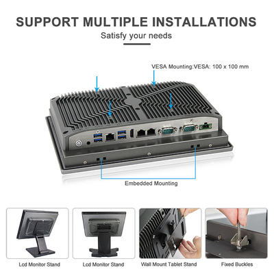 PC con pantalla táctil a prueba de agua IP66 Windows 11 Pro Industrial Embedded PC con TPM 2.0