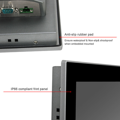Pantalla táctil industrial de montaje en pared PC J6412 3*LAN Embedded AIO Front IP65