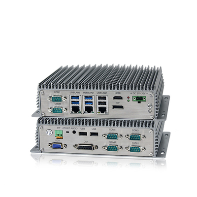 Mini PC Fanless industrial integrada J6412 J1900 I3 I5 con 3*LAN 8*USB 6*COM