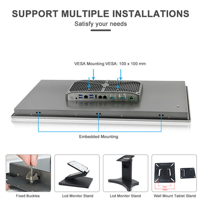 J6412 HMI integrado ordenador industrial Fanless quad-core todo en un Lan dual de Giga