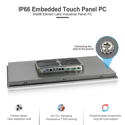 J6412 HMI integrado ordenador industrial Fanless quad-core todo en un Lan dual de Giga