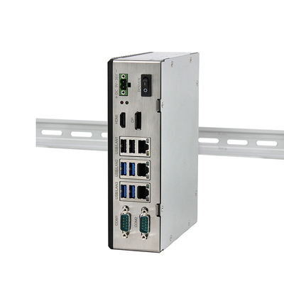 El ordenador industrial integrado rugoso J6412 se dobla soporte del carril del estruendo de Lan Quad Core Windows 10