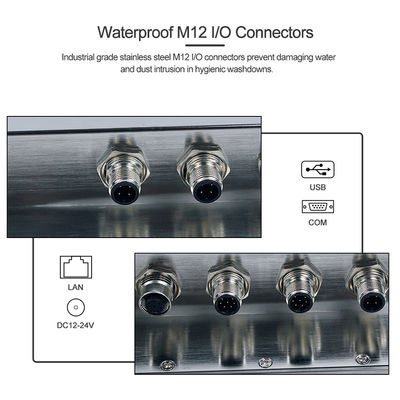 Pantalla táctil Fanless impermeable industrial de la PC del panel Ip66 del 12in con el caso de acero inoxidable
