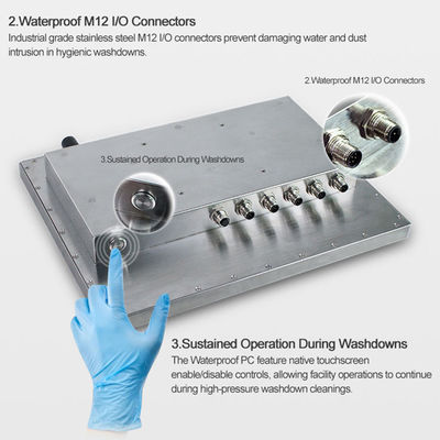 15 PC de acero inoxidable Fanless del panel de la pulgada IP69K 304 para la industria alimentaria