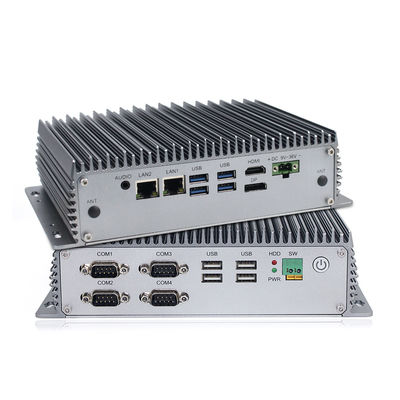 8va PC Fanless industrial de la aleación de aluminio de la CPU mini, SSD I3 Fanless Mini Pc de MSATA 128G