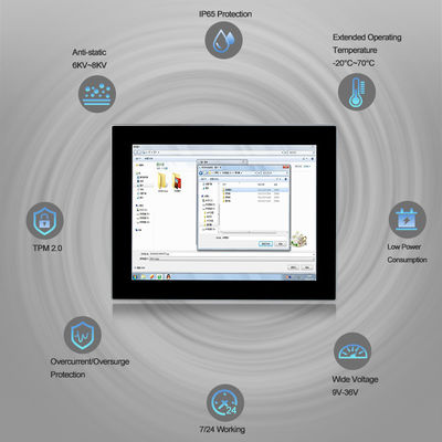 PC del panel de I3 I5 I7-8565U Ip65, monitor industrial capacitivo del soporte del panel de HMI