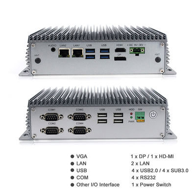 PC industrial del carril del dinar de Intel I7 4g Lte, X86 Rs232 Rs485 Windows 8 Mini Pc