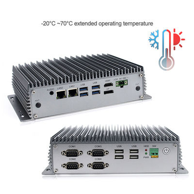 Intel I5 integró el mini ordenador industrial Fanless de la PC se dobla puerto de COM de Lan With Rs 232