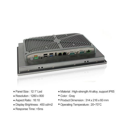 12&quot; rugoso pantalla ancha del monitor de la pantalla táctil del soporte del panel de Ip67 1280 * 800