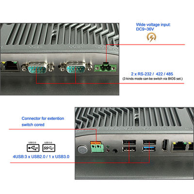 12 el tacto industrial de Wifi de la PC del panel de la pulgada I3 8145U HMI integró el ordenador adaptable