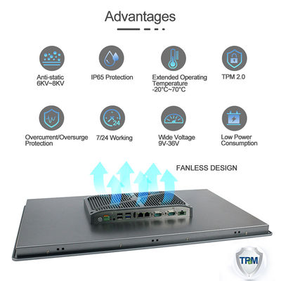 generación Ip66 Front Waterproof de la PC del panel de 1000nits I7 HMI 8va