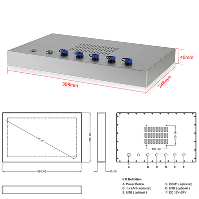 PC industrial legible del panel de la pantalla táctil de la base I3 de la pantalla táctil de la luz del sol de la prenda impermeable IP67